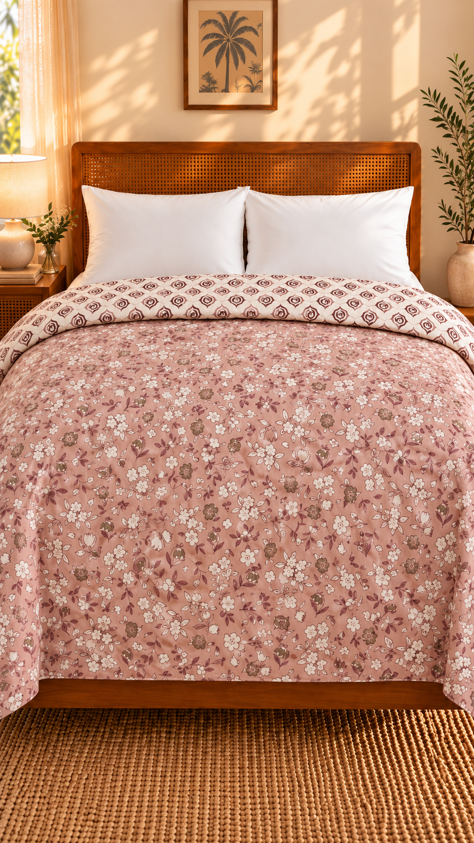 Blush Meadow Coverlet - Double