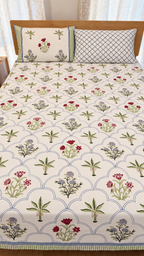 Palm Courtyard Fitted Sheet Set (Queen)