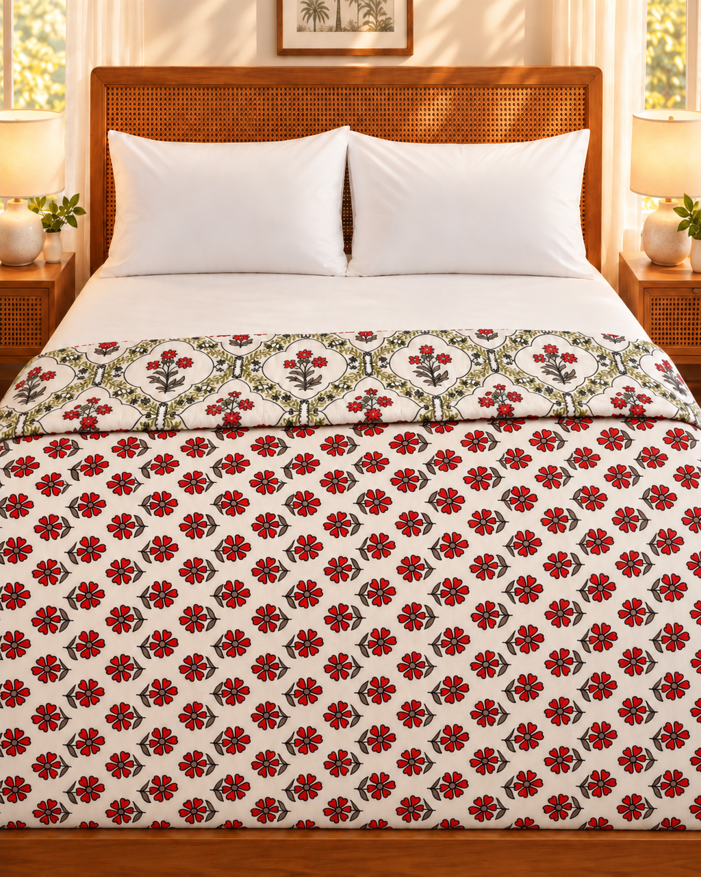 Crimson Garden Coverlet - Double
