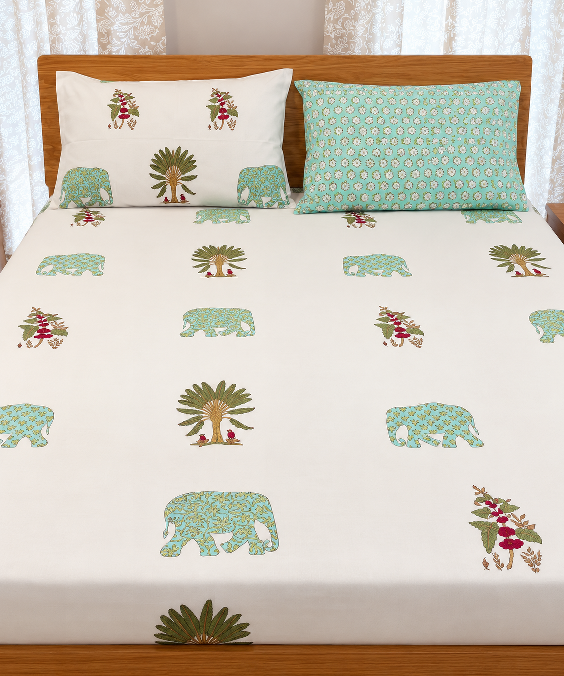 Malabar Oasis Fitted Sheet Set (Queen)