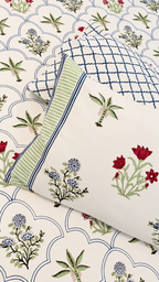 Palm Courtyard Fitted Sheet Set (Queen)